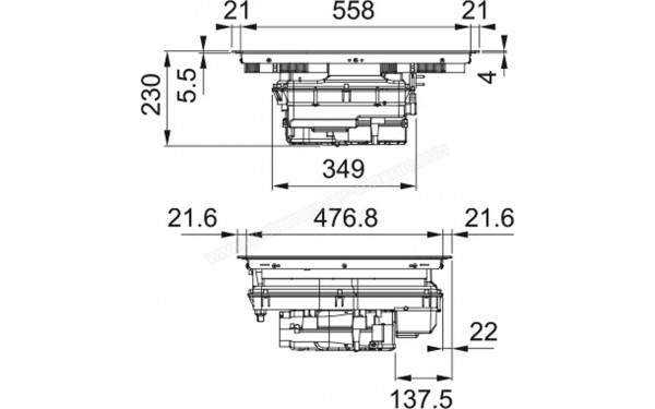 FABER Galileo Slim F600 Noir - Dimensions