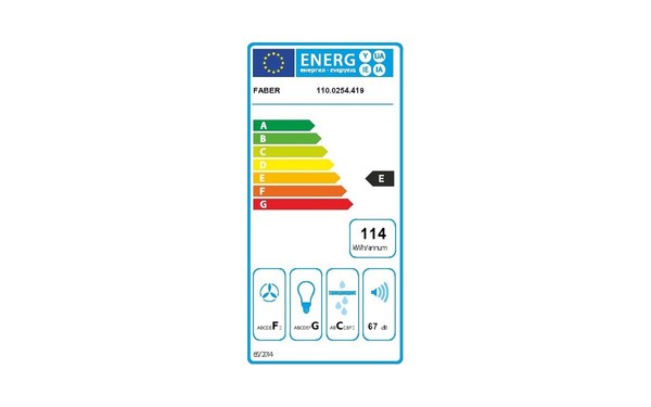 FABER Valia 90 BK - &Eacute;tiquette &eacute;nergie