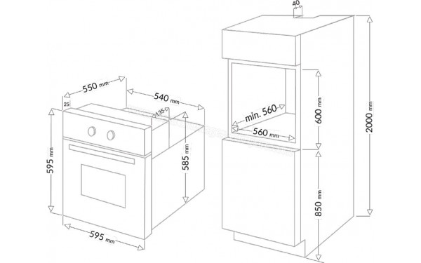 FAGOR FAO206X - Dimensions