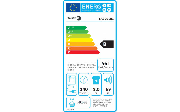 FAGOR FASC6181 - &Eacute;tiquette &eacute;nergie