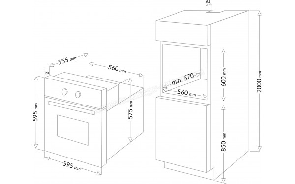 FAGOR FF70MCNX/1 - Dimensions