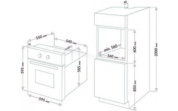 FAGOR FF75MFPNX - Dimensions