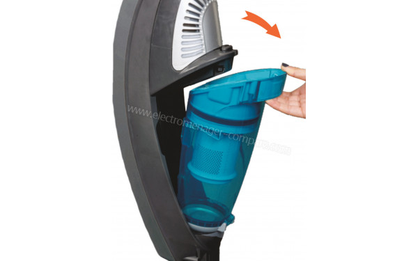 FAGOR FG1508N - Vue du r&eacute;servoir &agrave; poussi&egrave;res (cr&eacute;dit : Darty)