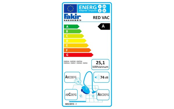 FAKIR Red Vac - &Eacute;tiquette &eacute;nergie