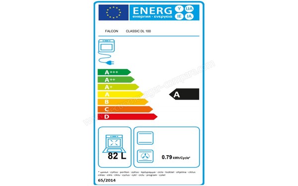 FALCON Classic Deluxe 100 Induction Bleu Chrom&eacute; - Etiquette &eacute;nerg&eacute;tique four 3
