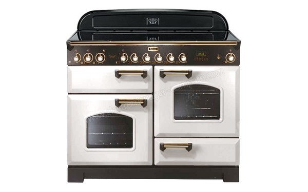 FALCON Classic Deluxe 110 Vitroc&eacute;ramique Blanc Laiton - Vue de face