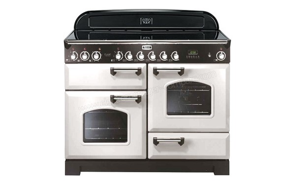 FALCON Classic Deluxe 110 Vitroc&eacute;ramique Blanc Chrom&eacute; - Vue de face