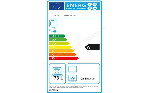 FALCON Classic Deluxe 110 Induction Bleu Laiton V2 - Etiquette &eacute;nerg&eacute;tique four 3