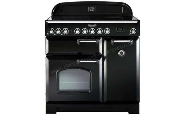 FALCON Classic Deluxe 90 Vitroc&eacute;ramique Noir Chrome - Vue de face