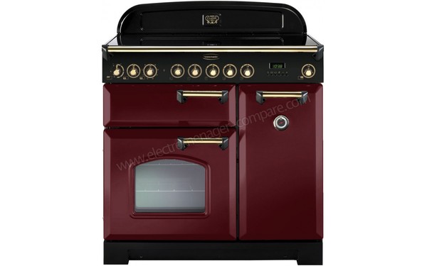 FALCON Classic Deluxe 90 Vitroc&eacute;ramique Rouge Laiton - Vue de face