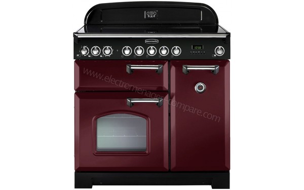 FALCON Classic Deluxe 90 Vitroc&eacute;ramique  Rouge Chrom&eacute; - Vue de face