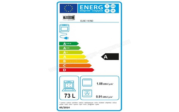 FALCON Elise 110 Induction Bleu - Etiquette &eacute;nerg&eacute;tique four 2 (cr&eacute;dit : Boulanger)
