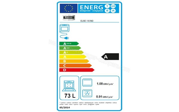 FALCON Elise 110 Induction Noir - Etiquette &eacute;nerg&eacute;tique four 2