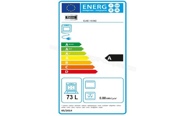 FALCON Elise 110 Induction Inox - Etiquette &eacute;nerg&eacute;tique four 3 (cr&eacute;dit : Boulanger)