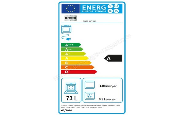 FALCON Elise 110 Induction Inox - Etiquette &eacute;nerg&eacute;tique four 2 (cr&eacute;dit : Boulanger)