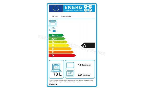 FALCON Continental 1092 Induction Noir Chrome - Etiquette &eacute;nerg&eacute;tique four 1