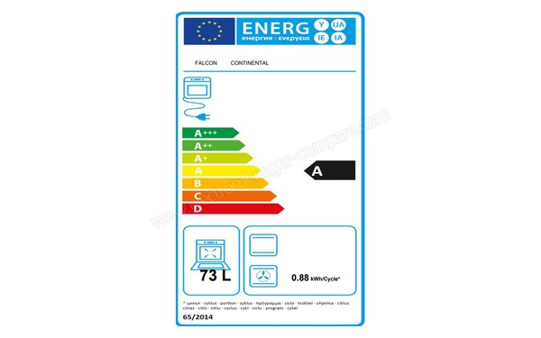 FALCON Continental 1092 Induction Bleu Nickel - Etiquette &eacute;nerg&eacute;tique four 2