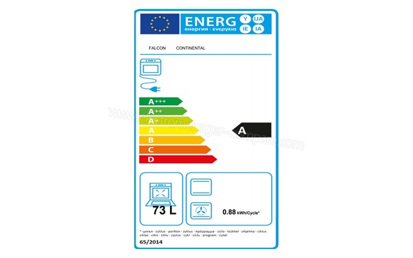FALCON Continental 1092 Induction Rouge Chrome - Etiquette &eacute;nerg&eacute;tique four 2