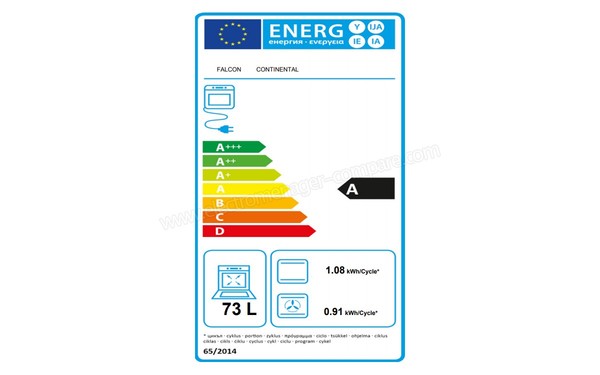 FALCON Continental 1092 Induction Inox Chrome - Etiquette &eacute;nerg&eacute;tique four 1