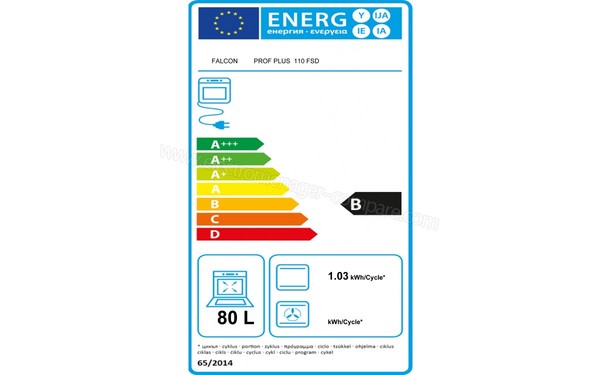 FALCON Professional Plus 110 DF Rouge - Etiquette &eacute;nerg&eacute;tique four 2