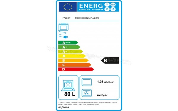 FALCON Professional Plus 110 Induction Rouge - Etiquette &eacute;nerg&eacute;tique four 2