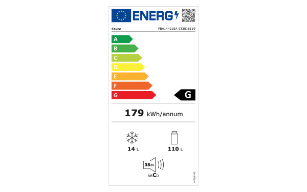 FAURE FBA14421SA - &Eacute;tiquette &eacute;nergie v2