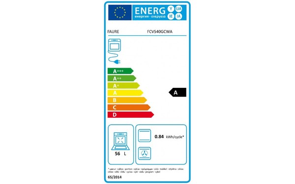 FAURE FCV540GCWA - &Eacute;tiquette &eacute;nergie