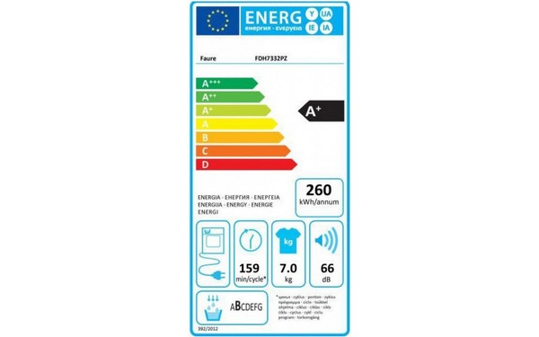 FAURE FDH7332PZ - &Eacute;tiquette &eacute;nergie