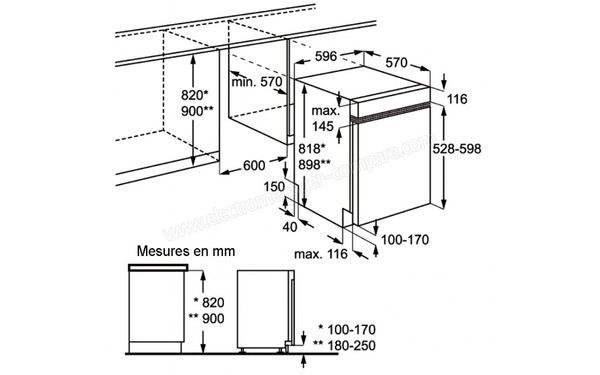 FAURE FDI15004XA - Schema d'encastrement
