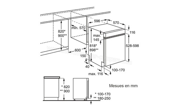 FAURE FDI26010XA - Sch&eacute;ma d'encastrement