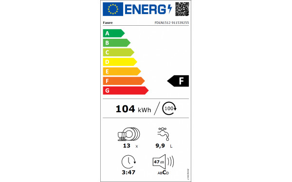 FAURE FDLN1512 - &Eacute;tiquette &eacute;nergie v2