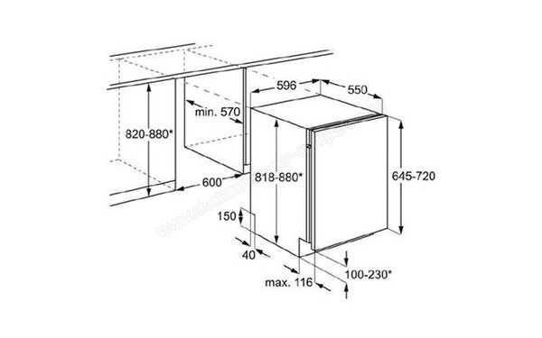 FAURE FDT13001FA - Sch&eacute;ma d'encastrement