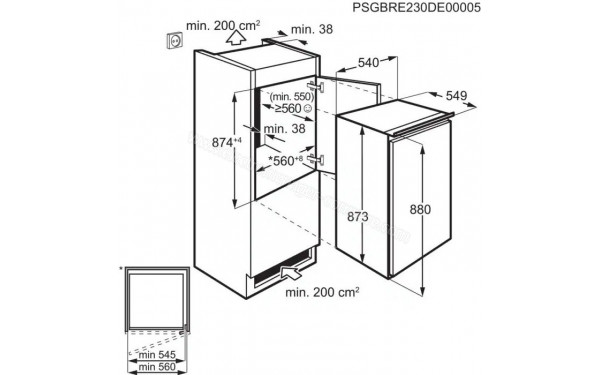 FAURE FEAN88ES - Dimensions