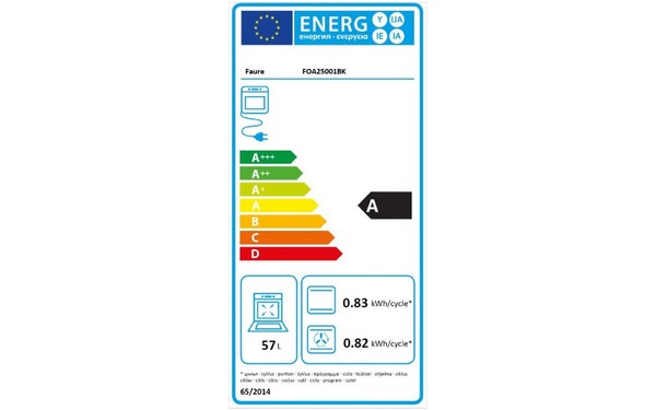 FAURE FOA25001BK - &Eacute;tiquette &eacute;nergie