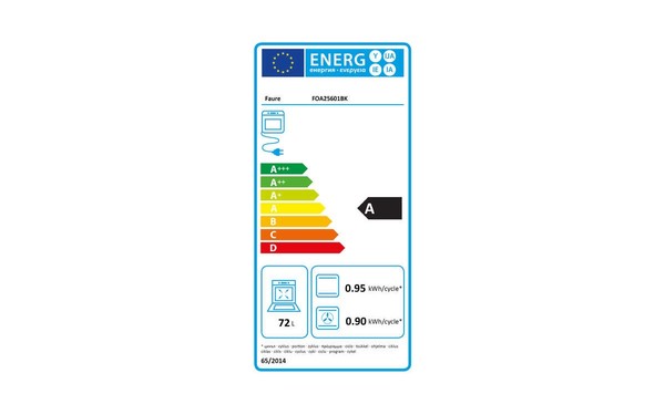 FAURE FOA25601BK - &Eacute;tiquette &eacute;nergie