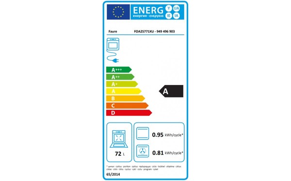 FAURE FOA25771XU - &Eacute;tiquette &eacute;nergie