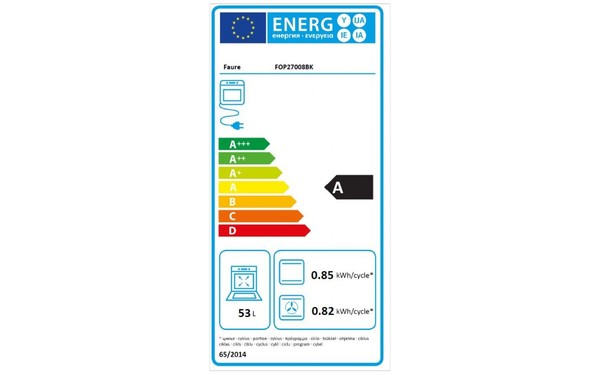 FAURE FOP27008BK - &Eacute;tiquette &eacute;nergie