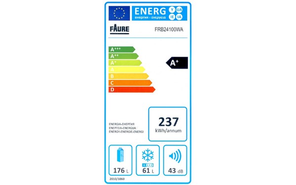 FAURE FRB24100WA - &Eacute;tiquette &eacute;nergie