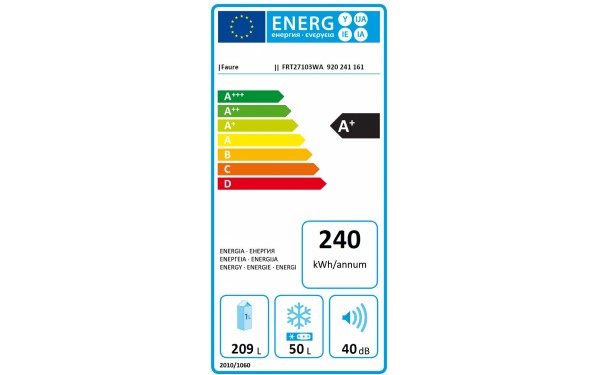 FAURE FRT27103WA 2019 - &Eacute;tiquette &eacute;nergie