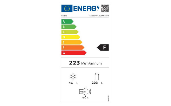 FAURE FTAN28FW1 - &Eacute;tiquette &eacute;nergie v2