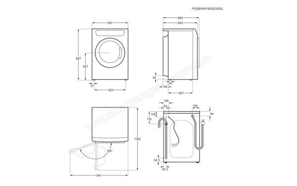 FAURE FWF10141PS - Dimensions