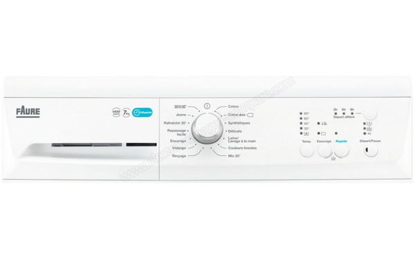 FAURE FWF7140PS - Panneau de commandes (cr&eacute;dit : Darty)