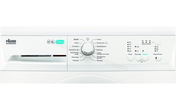 FAURE FWF8120W - Panneau de commandes (cr&eacute;dit : Boulanger)