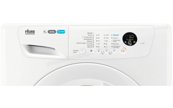 FAURE FWF8146W - Panneau de commandes (cr&eacute;dit : Darty)