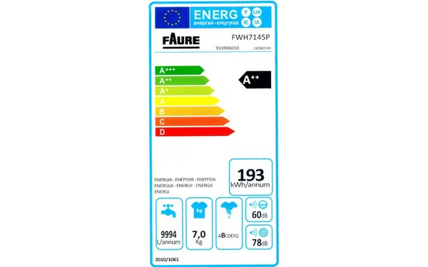 FAURE FWH7145P - &Eacute;tiquette &eacute;nergie