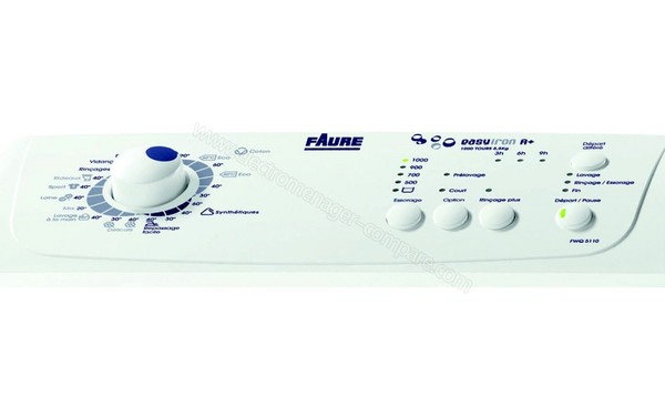 FAURE FWQ5110 - Panneau de commandes (cr&eacute;dit : Boulanger)