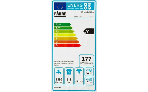FAURE FWQ5125CO - &Eacute;tiquette &eacute;nergie