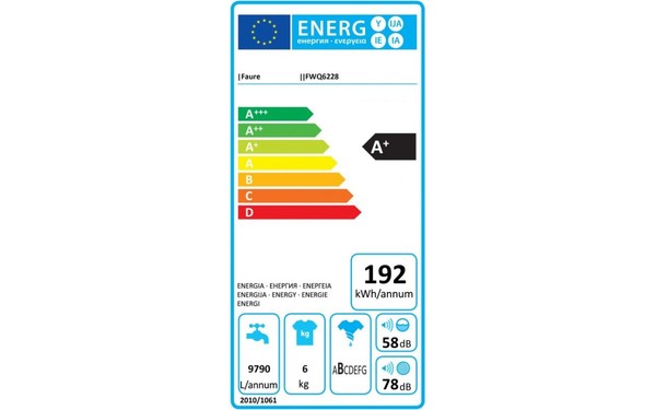 FAURE FWQ6228 - &Eacute;tiquette &eacute;nergie