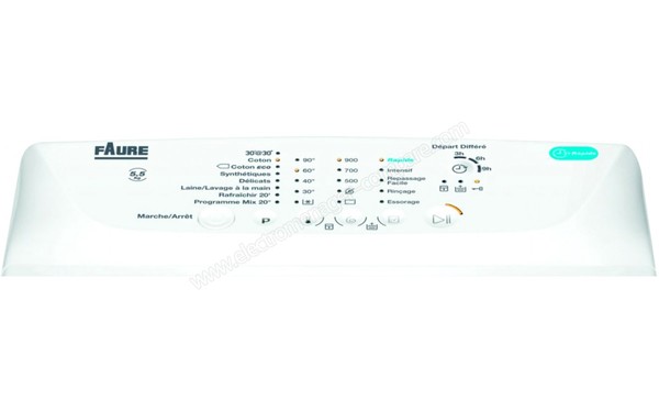 FAURE FWY5090WA - Panneau de commandes (cr&eacute;dit : Boulanger)