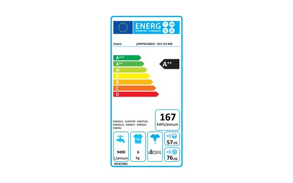 FAURE FWY61226CS - &Eacute;tiquette &eacute;nergie